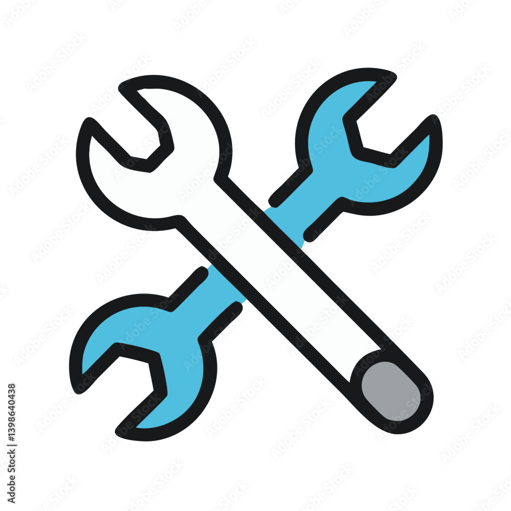 Precision Grip: Minimal Wrench Icon Vector Design Precision Grip: Minimal Wrench Icon Vector Design