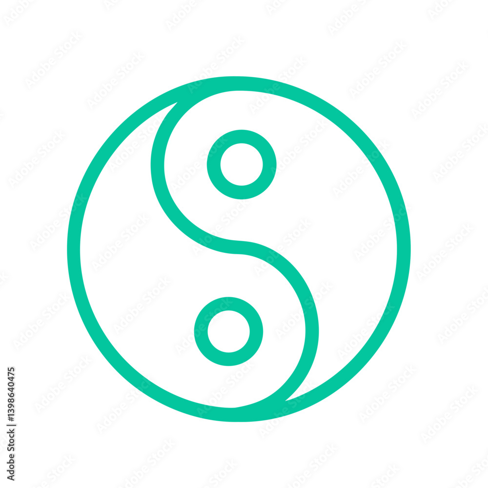 Balanced Harmony: Minimal Yin Yang Vector Emblem Balanced Harmony: Minimal Yin Yang Vector Emblem