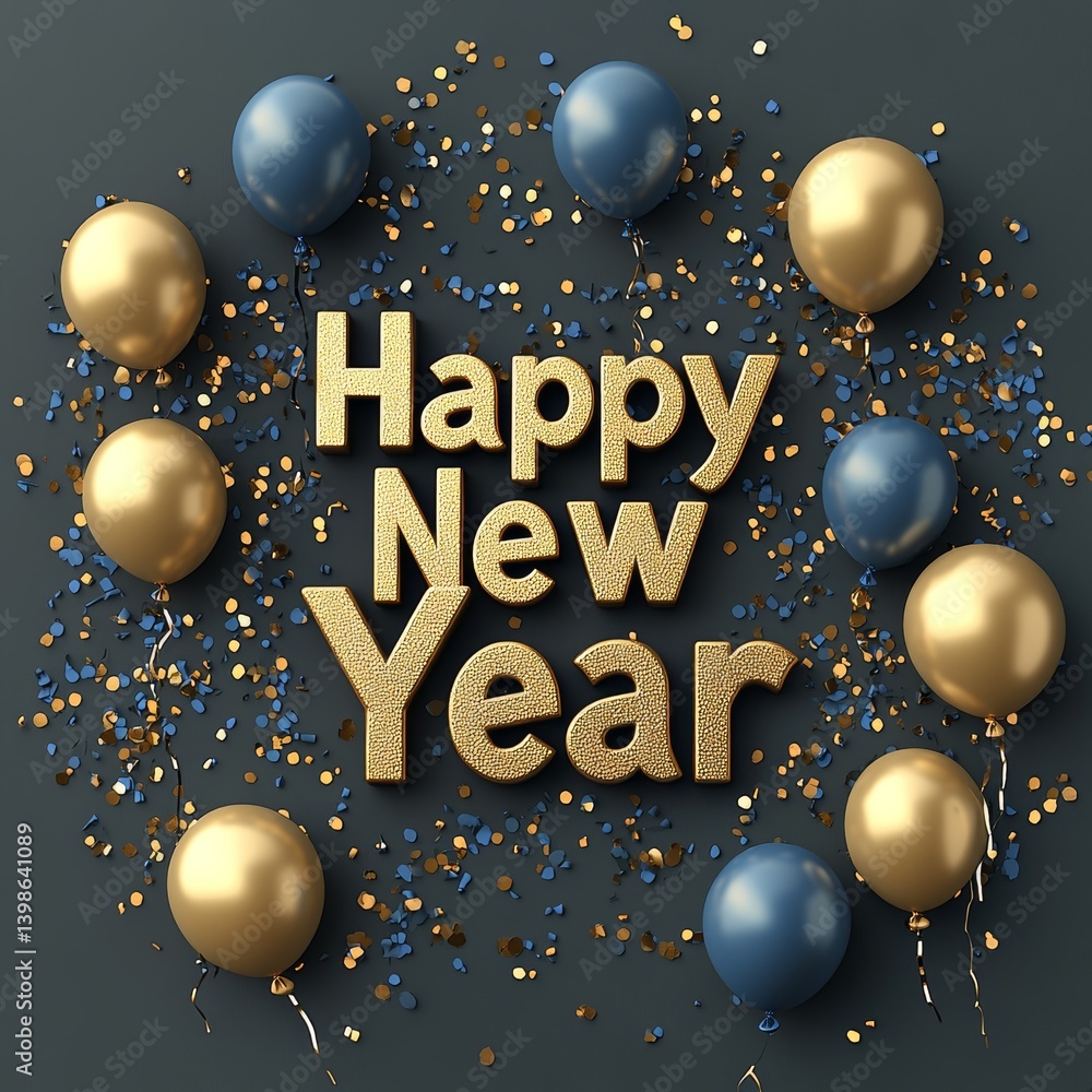 Naklejka premium A 2026 New Year celebration layout, showcased against a rich, dark blue setting