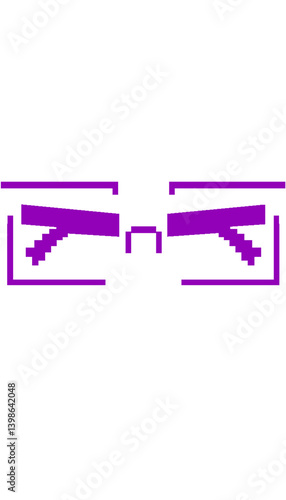 eight-bit purple face or animal smiley face
