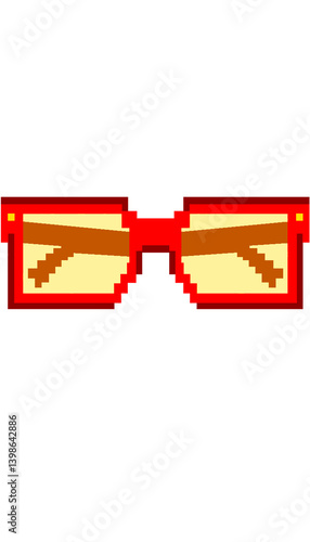eight-bit red glasses