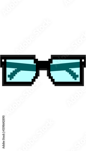 eight-bit black glasses