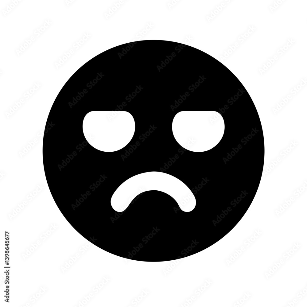sad glyph vector flat icon sad glyph vector flat icon