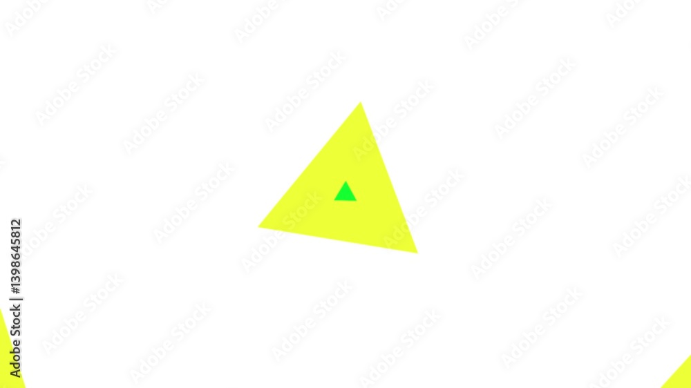 Rotating Yellow Triangle with Green Screen.