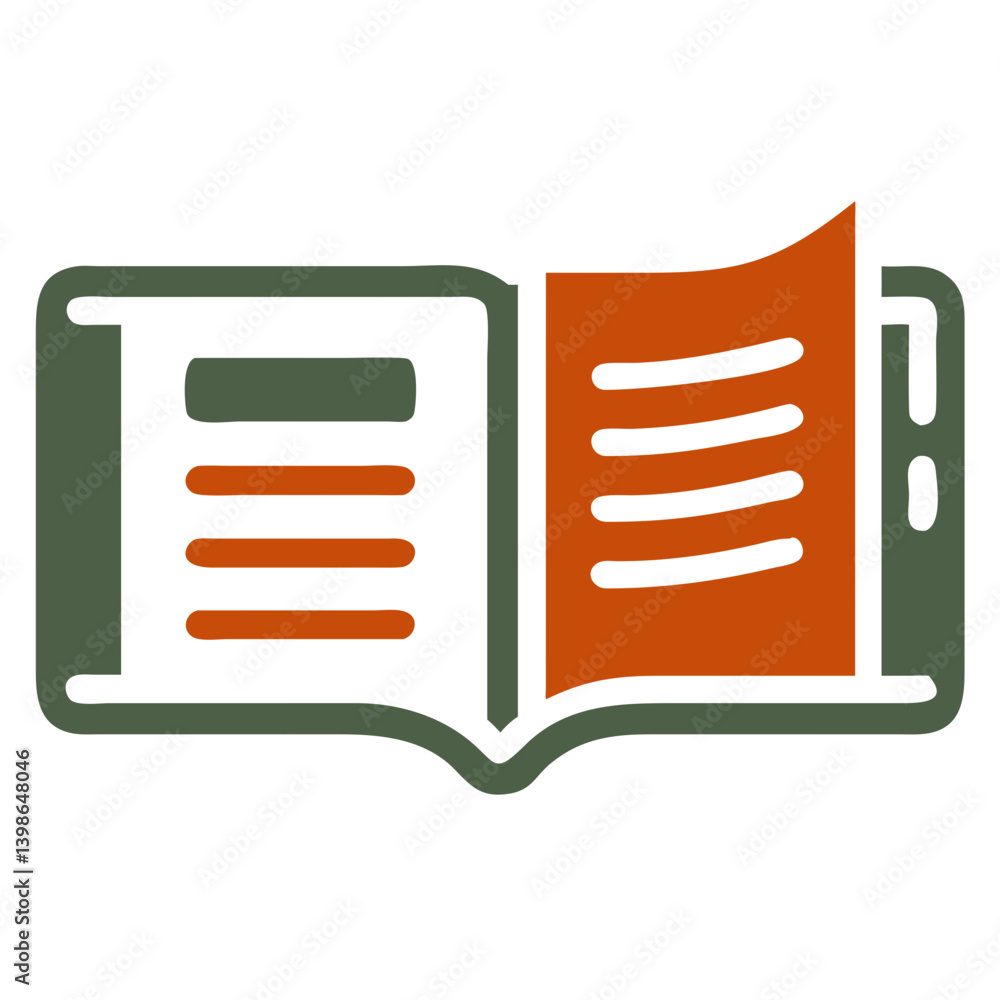 Obraz premium Open book illustration showcasing pages in vibrant colors 