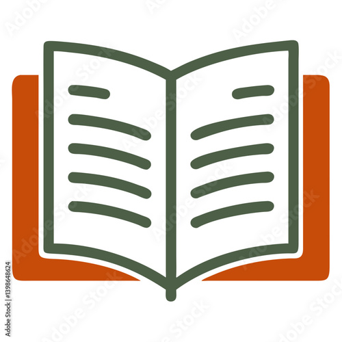 Open softcover book with pages turned  