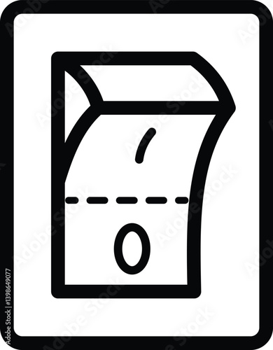 Electric switch line icon. Power off linear style sign for mobile concept and web design. flat Toggle switch off position outline .black Symbol, logo illustration.  