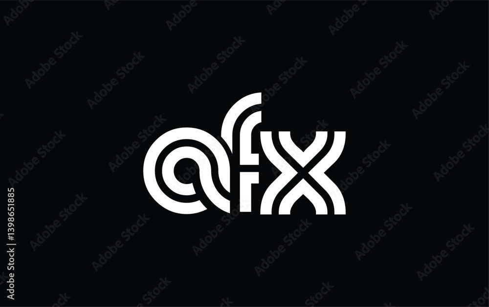 Fototapeta premium AFX Creative Unique Modern Letter Logo Design. Stylized logo featuring a unique letter design, presenting abstract minimalist aesthetics and modern appeal.