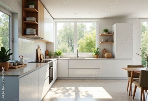 modern kitchen transformation sleek cabinets minimalist design innovative storage bright aesthetic, workspace, cupboard, fixture, surface, appliance