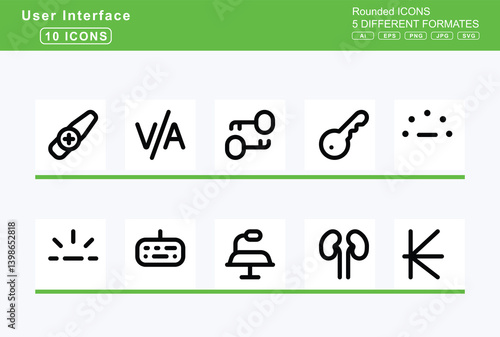 Set of 5 rounded user interface icons, hand, fingers, crossed, icon, flat, vector, heart, holding, box, medical, seeding, skull, usd, water