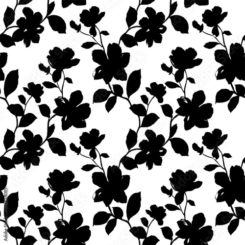 Seamless abstract floral pattern. Vector Illustration.