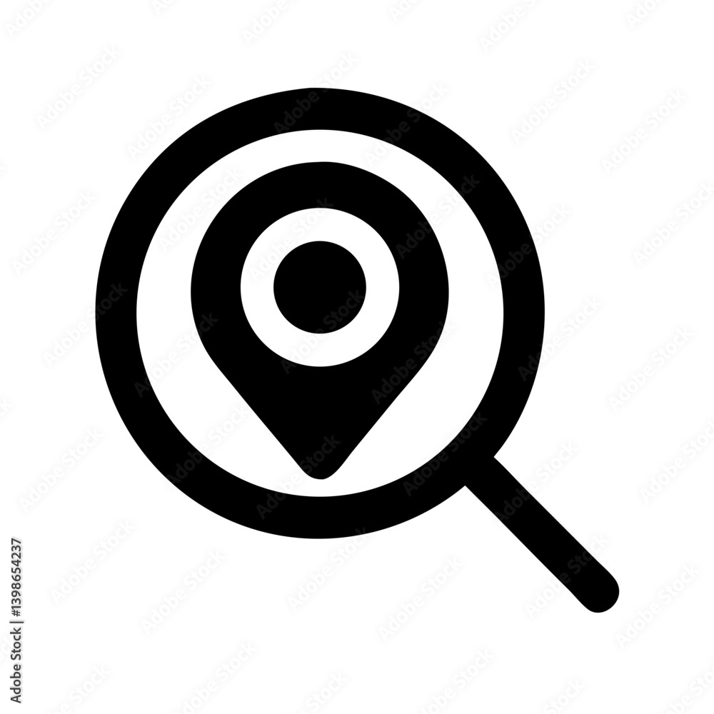 search location glyph vector flat icon search location glyph vector flat icon