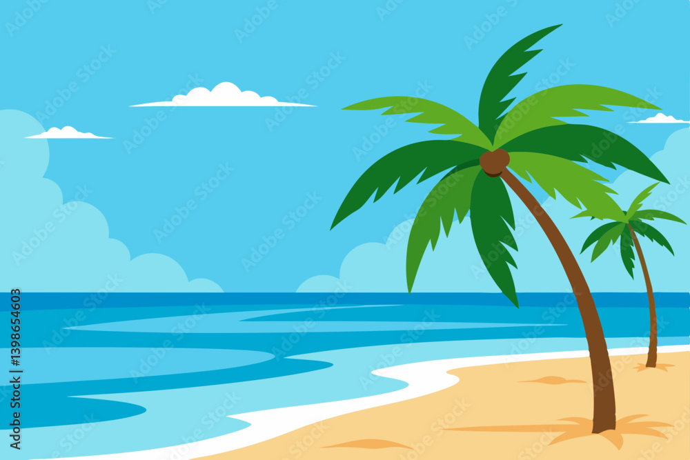 Obraz premium tropical island with palm trees