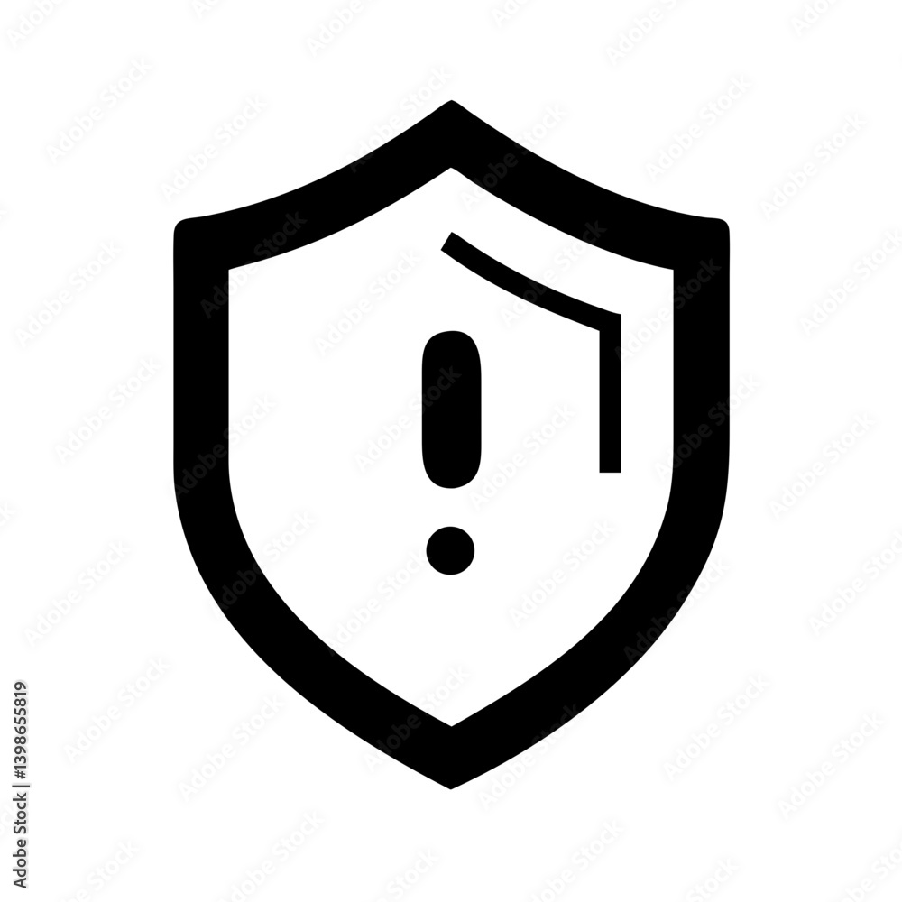 shield exclamation vector flat icon shield exclamation vector flat icon
