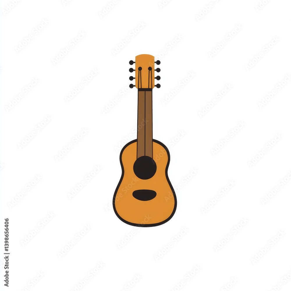 Naklejka premium Simple illustration of an acoustic guitar