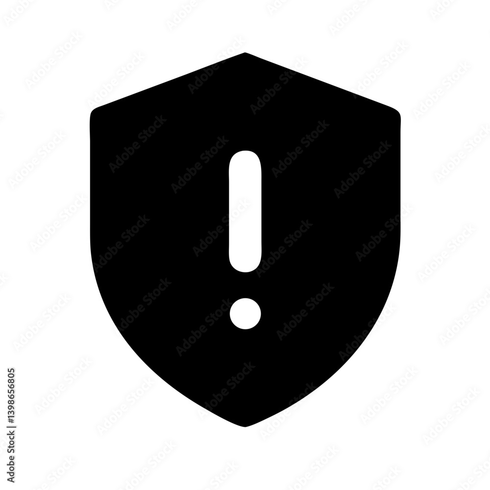 shield exclamation glyph vector flat icon shield exclamation glyph vector flat icon