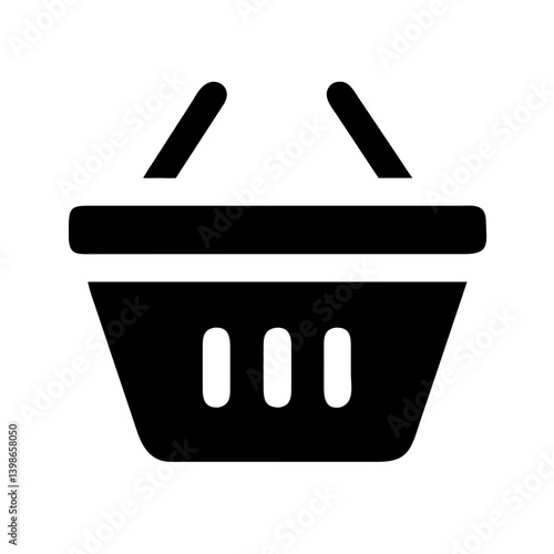 shopping basket glyph  vector flat icon