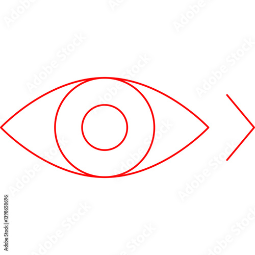 Look Right single vector illustration icon