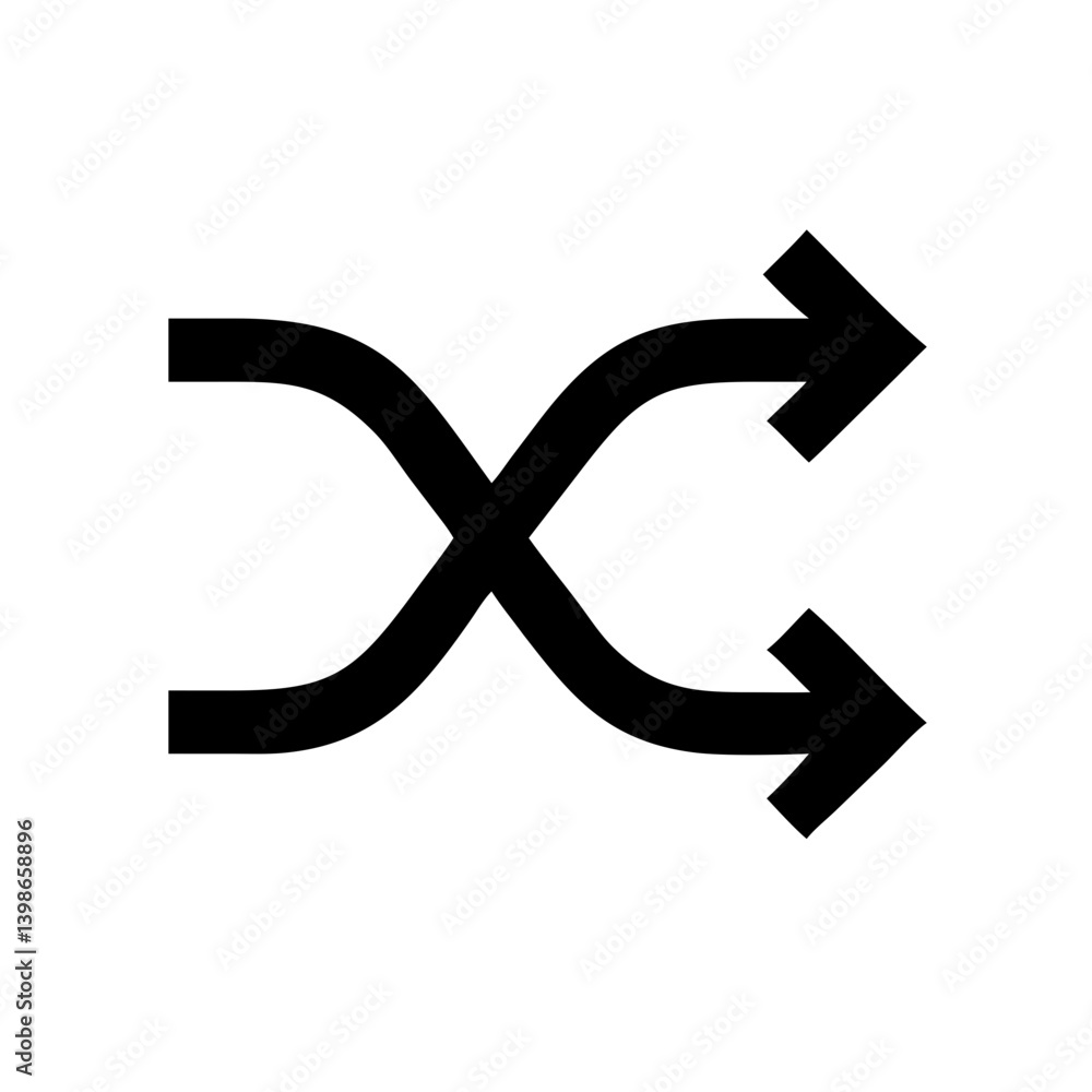 Obraz premium shuffle vector flat icon