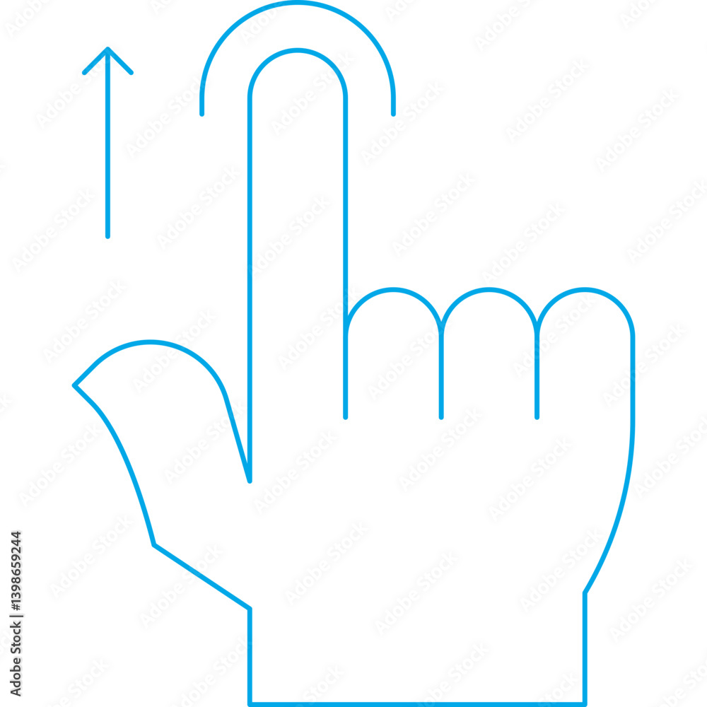 Drag Up single vector illustration icon