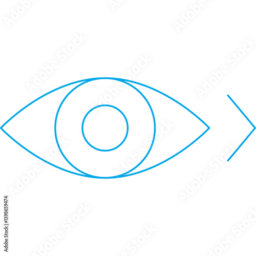 Look Right single vector illustration icon