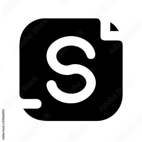 skype glyph  vector flat icon