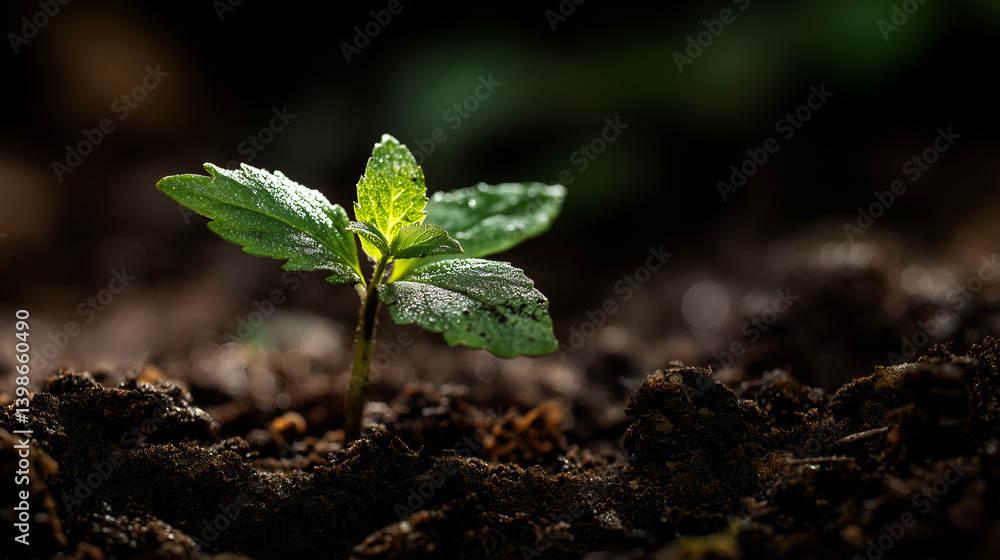A young green seedling emerging from rich soil, symbolizing growth, renewal, and sustainability, captured in a macro shot with a blurred natural background. A young green seedling emerging from rich soil, symbolizing growth, renewal, and sustainability, captured in a macro shot with a blurred natural background.