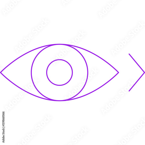 Look Right single vector illustration icon
