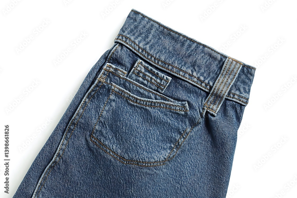 Pair of Boyfriend Jeans with Relaxed Fit Isolated on White Pair of Boyfriend Jeans with Relaxed Fit Isolated on White