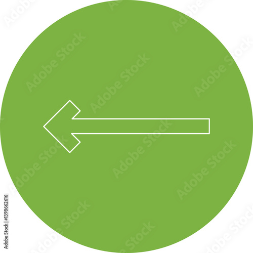 Left Arrow single vector illustration icon
