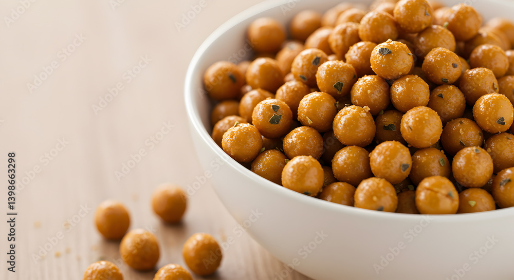 Delicious Roasted Chickpeas In A Bowl As A Healthy Snack Option