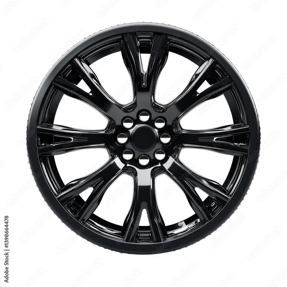 Black Alloy Wheels on transparent background Black Alloy Wheels on transparent background