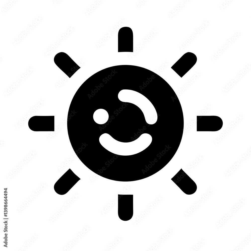 Obraz premium sun glyph vector flat icon