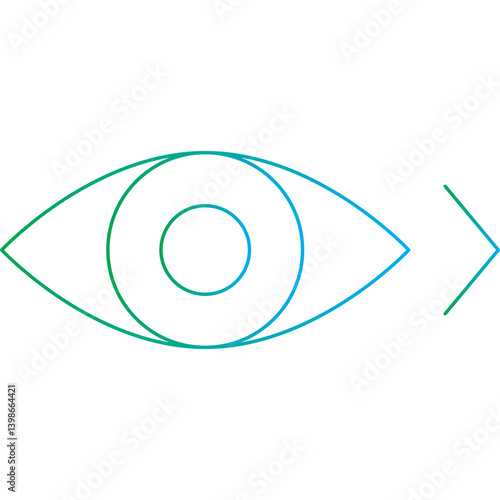 Look Right single vector illustration icon