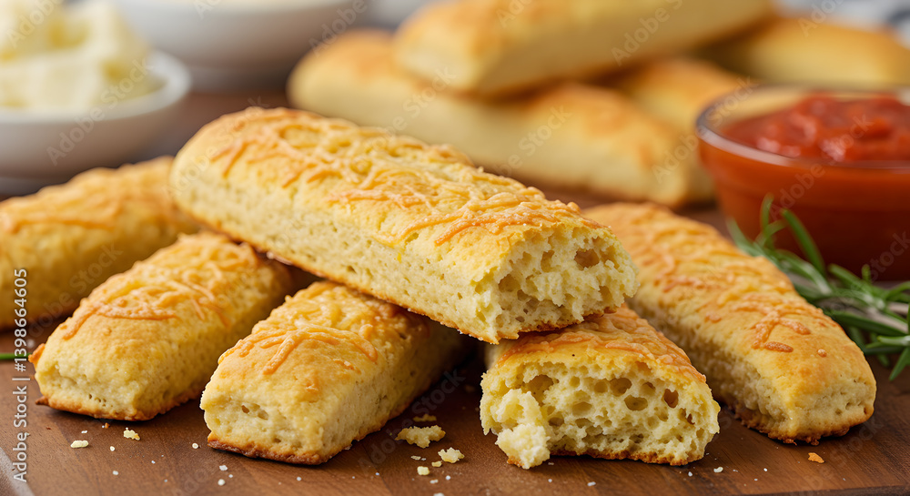 Savory Cauliflower Breadsticks With Cheese Ready For Gourmet Dipping Sauce Savory Cauliflower Breadsticks With Cheese Ready For Gourmet Dipping Sauce