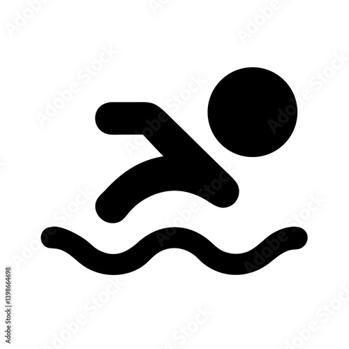 swimmer glyph  vector flat icon