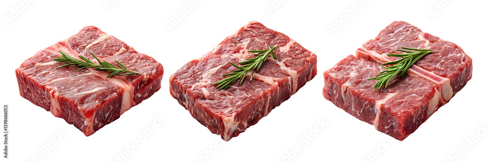 Collection of fresh cut beef steaks isolated on transparent background Collection of fresh cut beef steaks isolated on transparent background