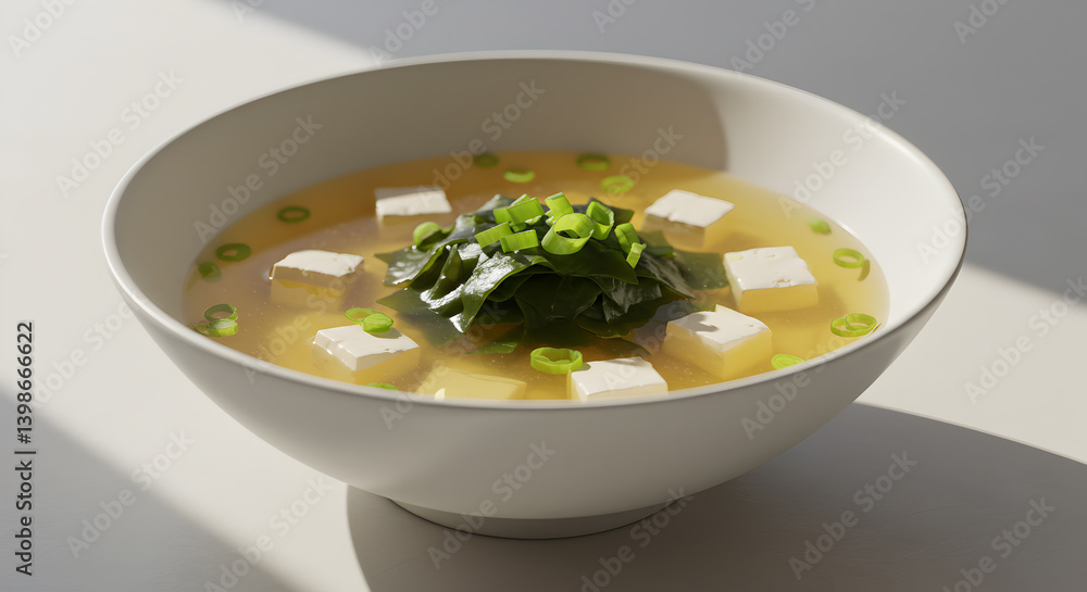 Delicious Miso Soup Bowl With Tofu And Seaweed Ingredient Preparation Delicious Miso Soup Bowl With Tofu And Seaweed Ingredient Preparation