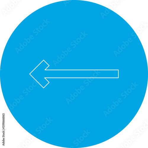 Left Arrow single vector illustration icon