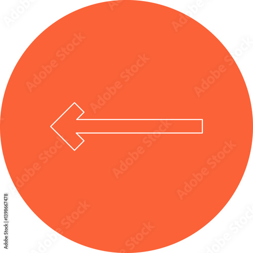 Left Arrow single vector illustration icon