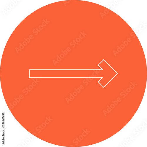 Right Arrow single vector illustration icon