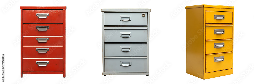 Set, collection of varioud filing cabinets isolated on transparent background Set, collection of varioud filing cabinets isolated on transparent background