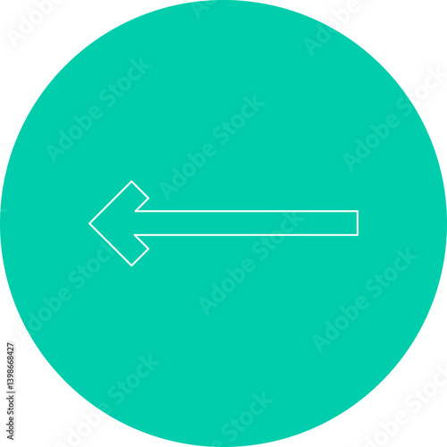 Left Arrow single vector illustration icon