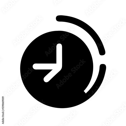 time past glyph  vector flat icon