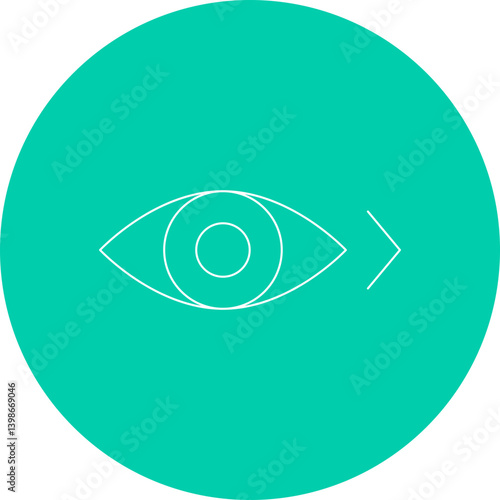 Look Right single vector illustration icon