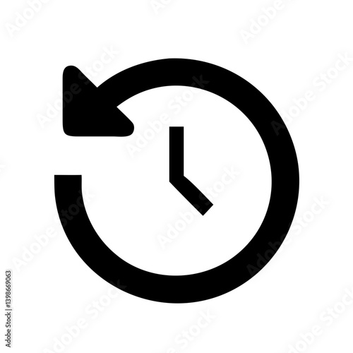 time past glyph  vector flat icon