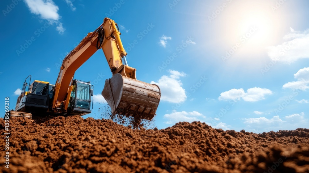 custom made wallpaper toronto digitalExcavator digging soil heavy equipment construction site engineering