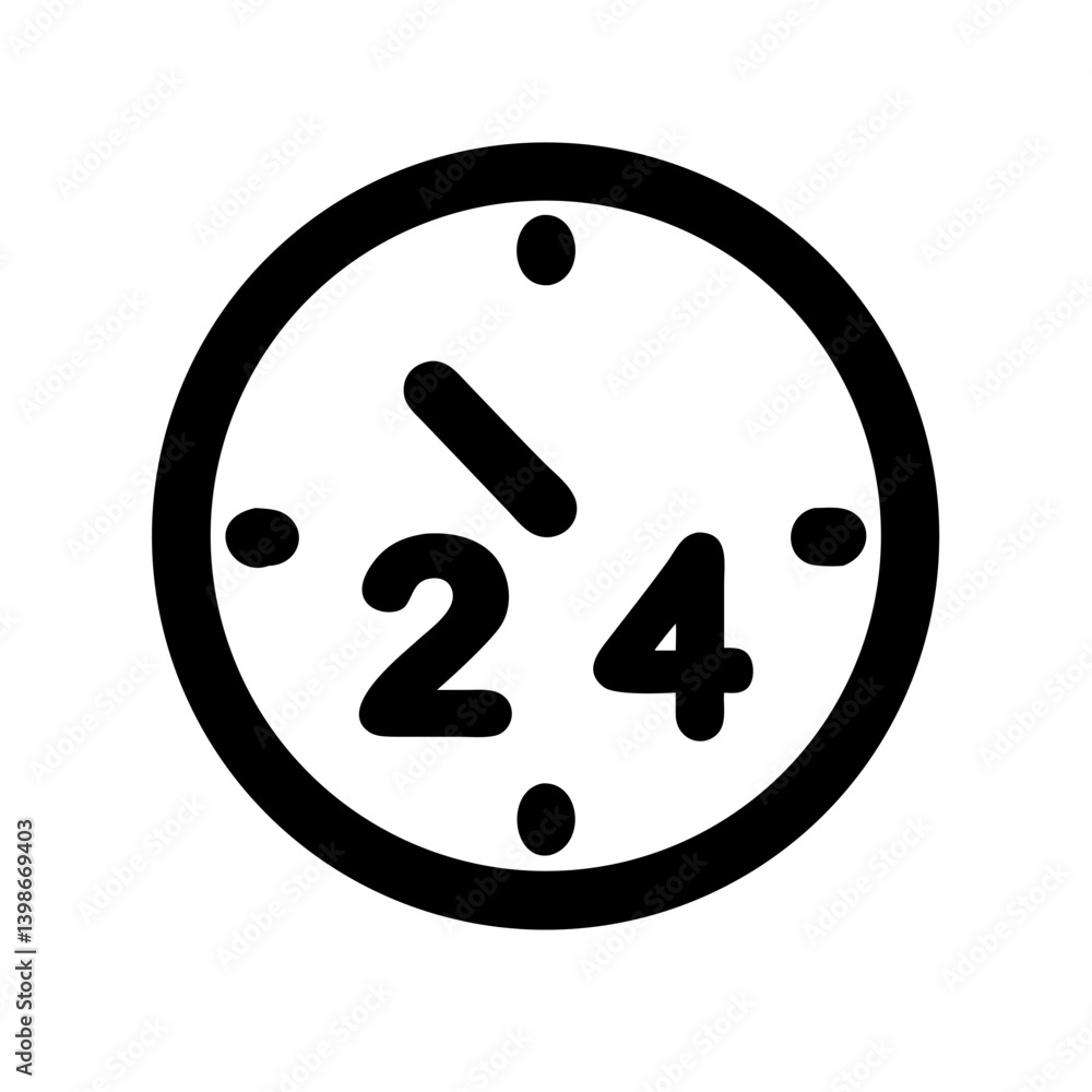 time twenty four vector flat icon time twenty four vector flat icon