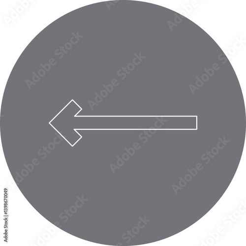 Left Arrow single vector illustration icon
