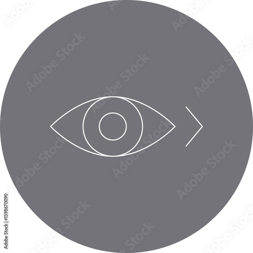 Look Right single vector illustration icon